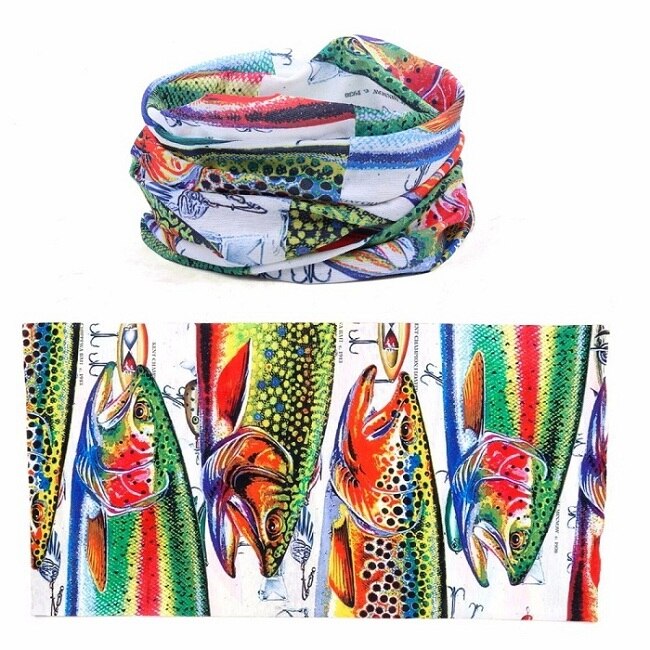 Maximumcatch multi funksjon fiske skjerf 3d digital skrive ut fiske hodeplagg anti-uv fiske bandana fiske pannebånd: 3d ørrethode