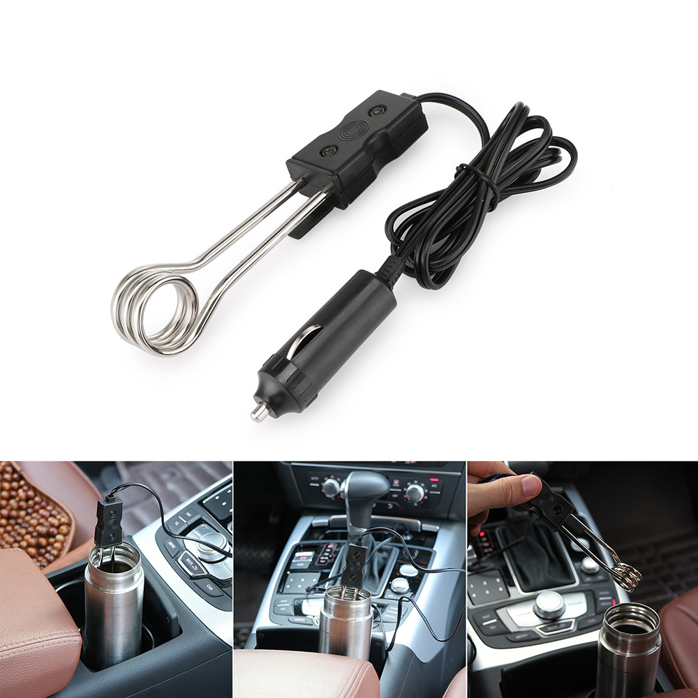 Portable 12V Car Immersion Heater Car Drink Heater Auto Electric Immersion Liquid Tea Coffee Water Heater Safe 140W
