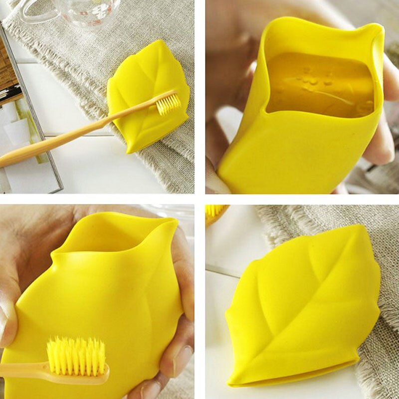 Foldable Maple Leaf Portable Travel Toothpaste Toothbrush Holder Cup Case Silicone Storage Outdoor Bathroom Accessories