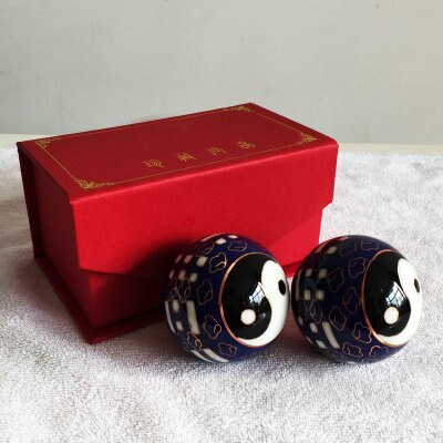 Bola de fitness Cloisonne, Bola de Salud de Tai Chi de tono hueco, mano de ancianos que sostiene las bolas de ocho trigramos: Castaño