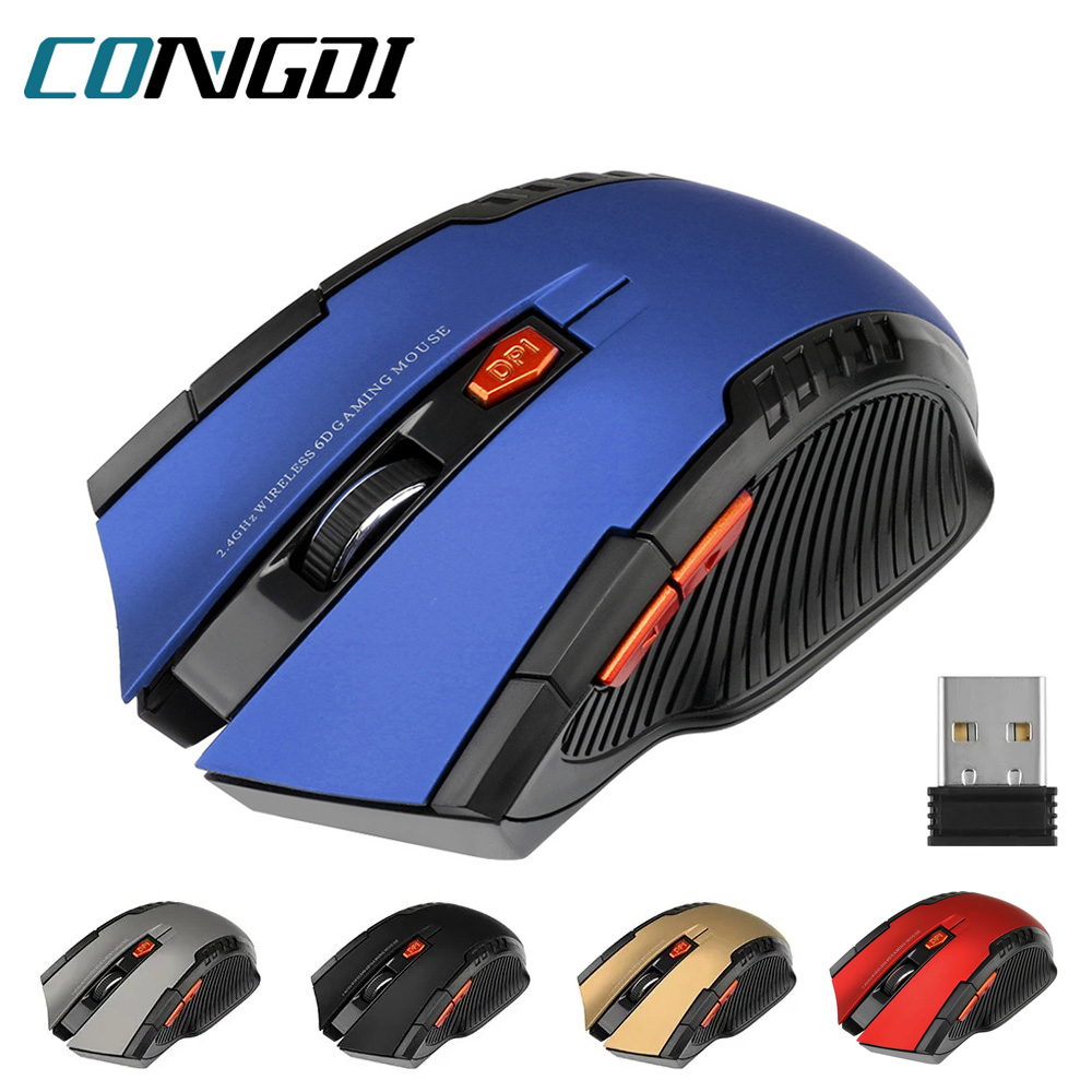 Bezprzewodowa mysz 2,4 GHz Myszy optyczne z odbiornikiem USB Gamer 1600 DPI 6 przycisków Mysz do komputera Akcesoria do laptopów Mysz dla graczy
