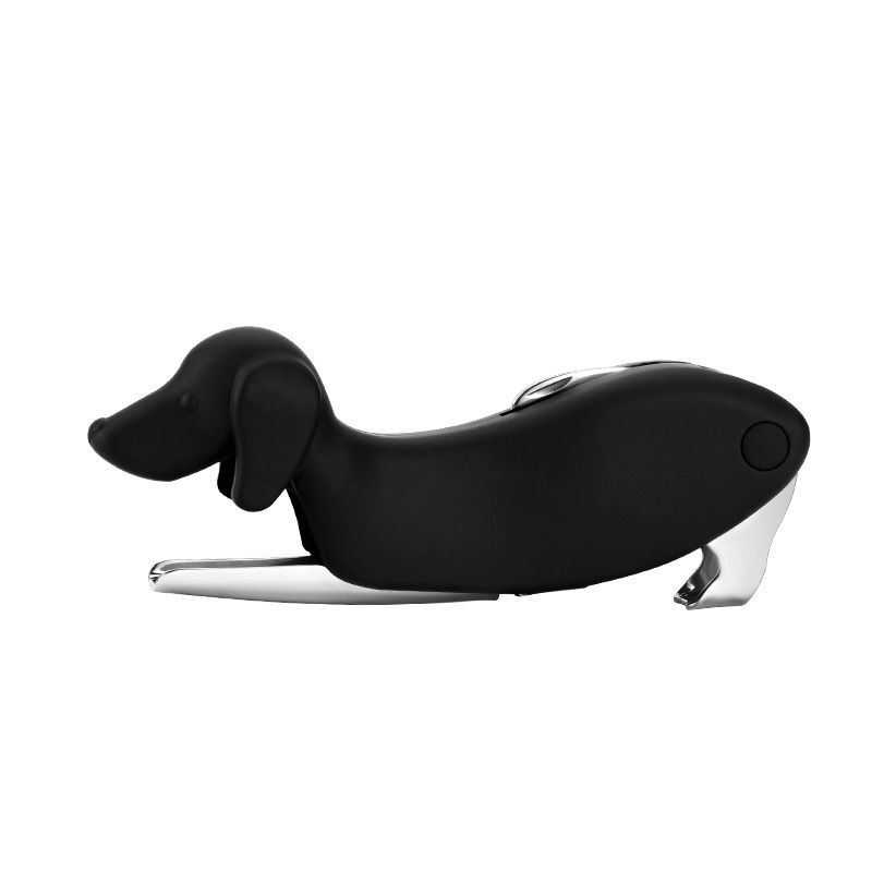 Ouvre-bouteille de vin pour chien, tire-bouchon avec coupe-feuille, ouvre-bière, amoureux des animaux dans le Zoo, chien, chat, oiseau, renard, requin, Robot, hibou, papillon: Black