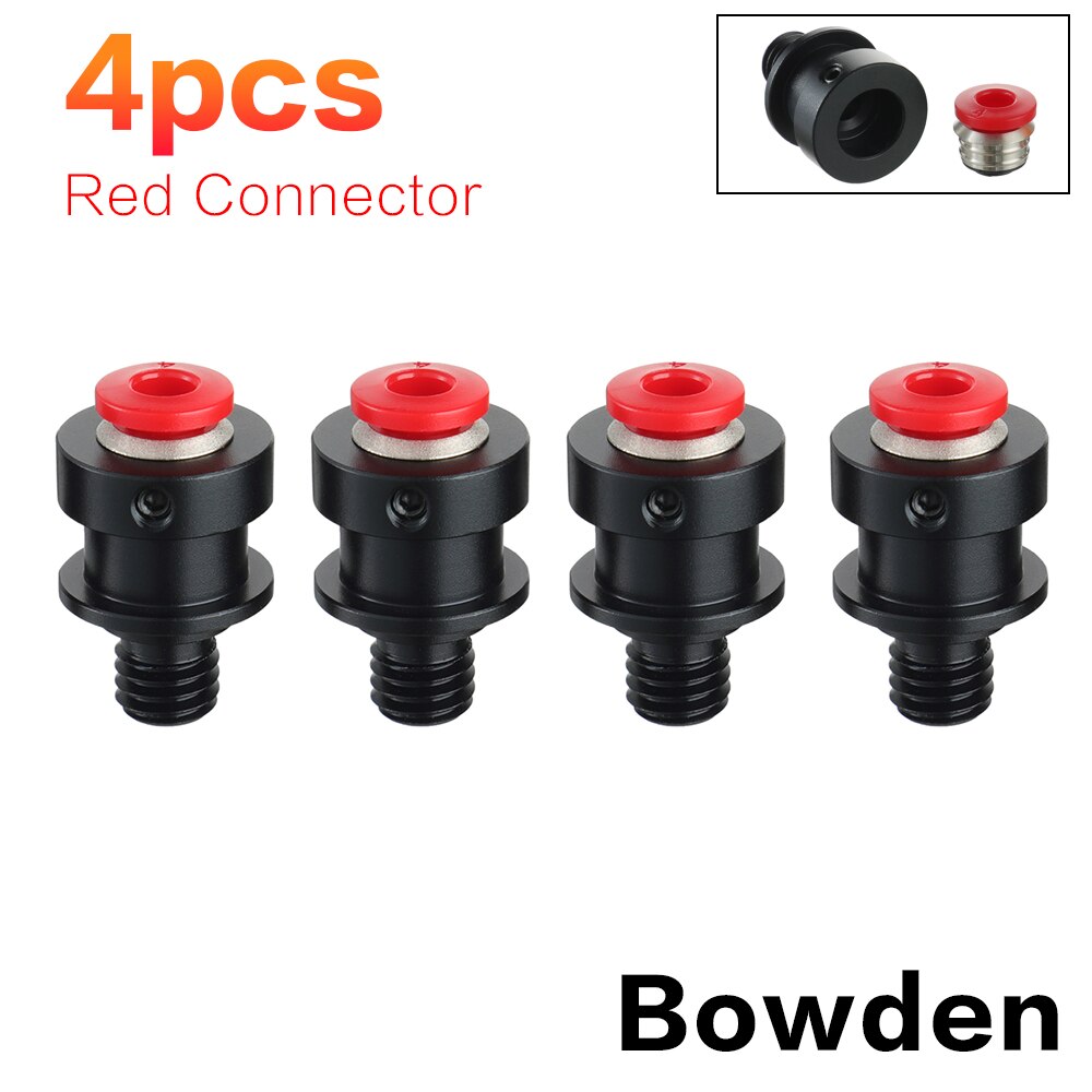 3DSWAY Pneumatic Connectors Fitting PTFE Tube Detachable Quick Jointer Coupler Hotend DIY Bowden Remote Direct 3D Printer Parts: Bowden Red 4pcs