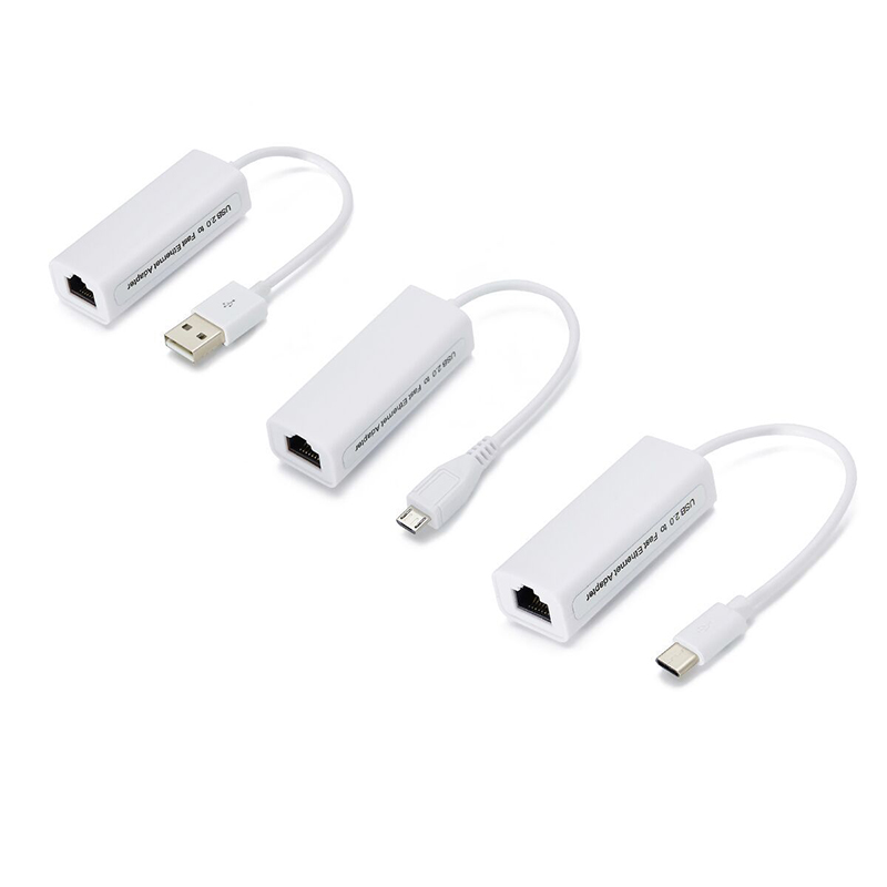 Cavo Ethernet da USB a RJ45 Splitter Estendi Adattatore Micro USB 2.0 Scheda di rete 100Mbps per Tablet Laptop PC Computer Android