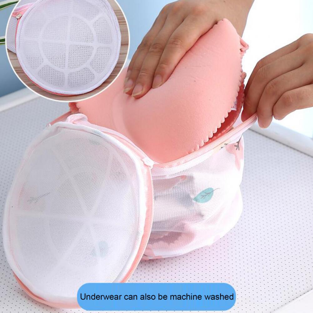 Bolsa de lavandería de poliéster, bolsas para lavar la colada, estampado de plantas, con cremallera, bolsa de rejilla para la ropa sucia, lavadoras, 6 tamaños