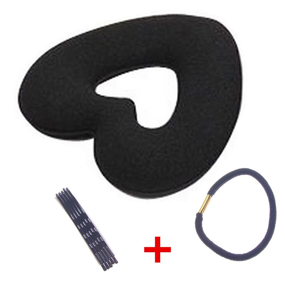 1einstellen Haar Krapfen Brötchen Herz Hersteller Heißer Magie Schaum Schwamm Headwear disk Haar Gerät Brötchen Updo Zubehör Haar Werkzeug: Schwarz
