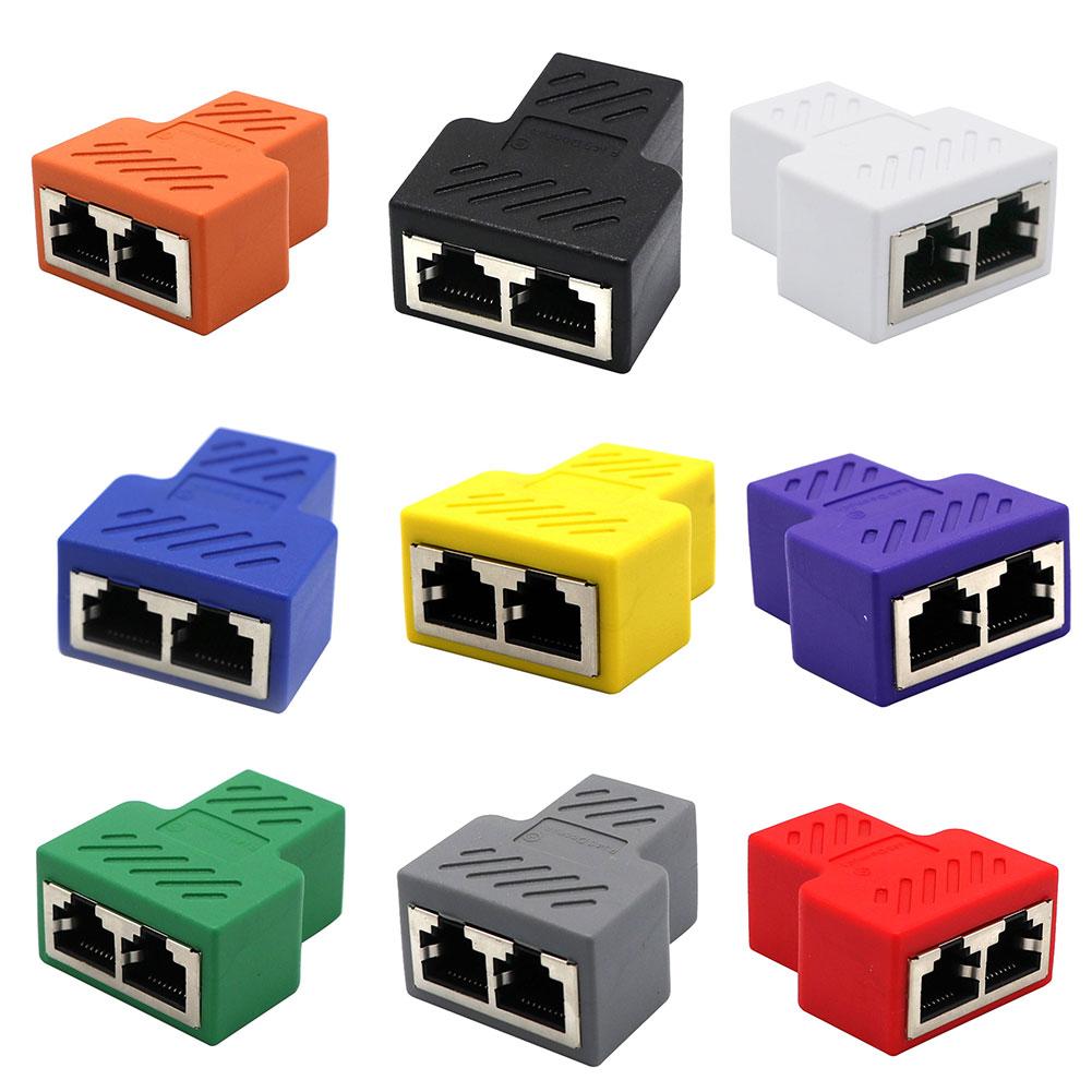 1 naar 2 Manieren Ethernet Kabel Adapter Lan-kabel Extender Splitter voor Internet Kabel Verbinding 1 Ingang 2 Uitgang