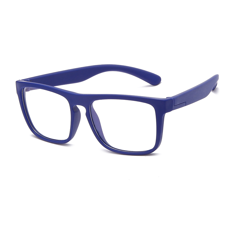 Kinderen Vierkante Anti Blauw Licht Glazen Jongens Meisjes Rood Blauw Bril Kinderen Flexibele Clear Lens Brillen Optische Frame UV400: blue