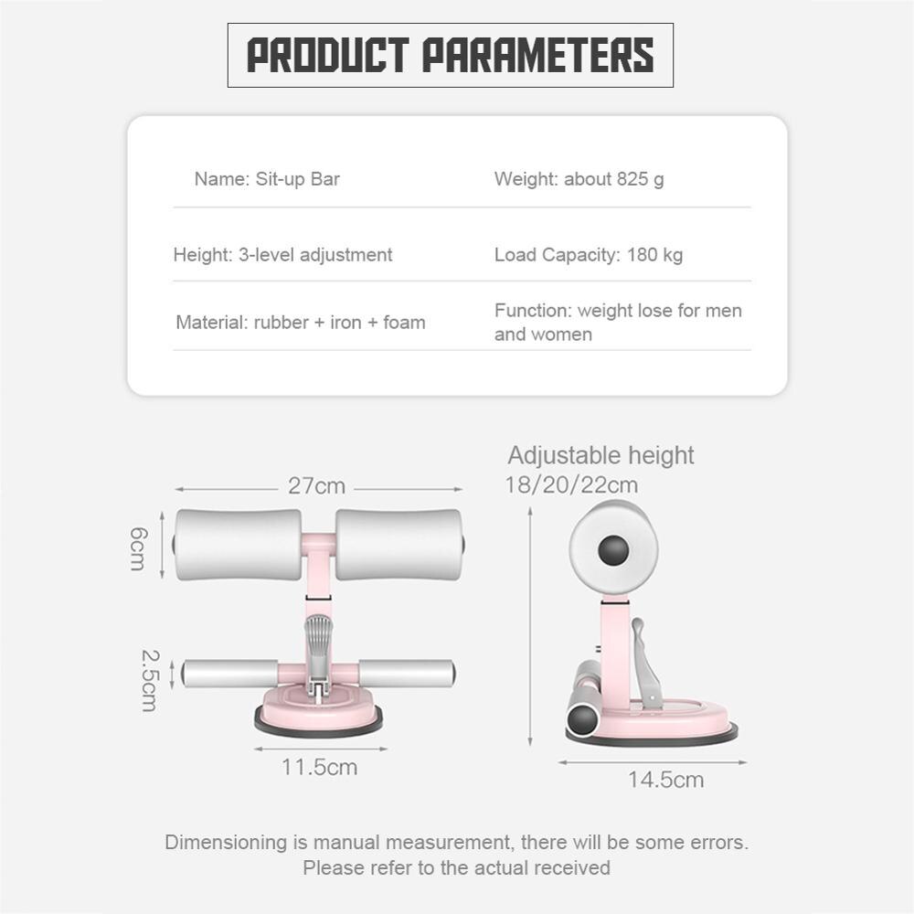 Sit Up Bar Floor Assistant Exercise Stand Padded Ankle Support Sit-up Trainer Workout Equipment for Home Gym Fitness Travel Gear