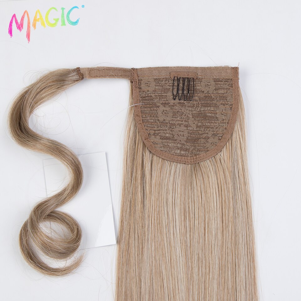 Magic Synthetische Lange Rechte Paardenstaart Haar 32 Inch Wrap Around Clip In Paardenstaart Haar Hittebestendige Staart Synthetische Extensions