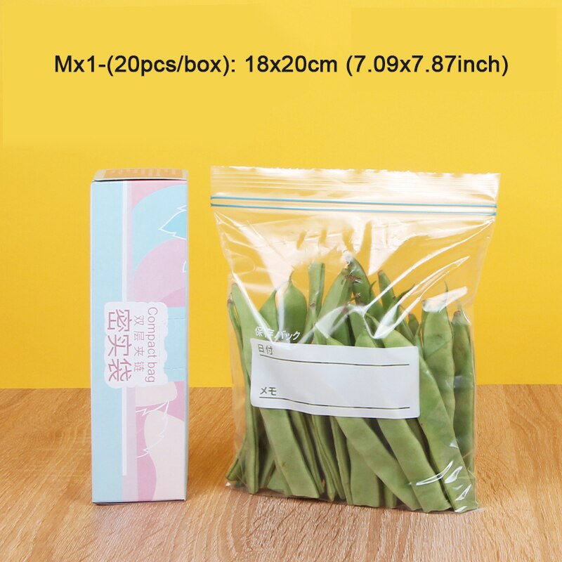 Reusable Food Storage Slider Bag Freezer Zipper Bags Fresh-keeping Sandwich Snack Sealling Packaging Bag Kitchen Accessories: M (20pcs-18cmx20cm) / 3 Sets