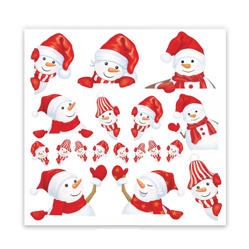 Removable Christmas Window Decal Santa Claus Snowman Stickers Winter Wall Stickers for Kids Room Year Christmas Window Decor: 03