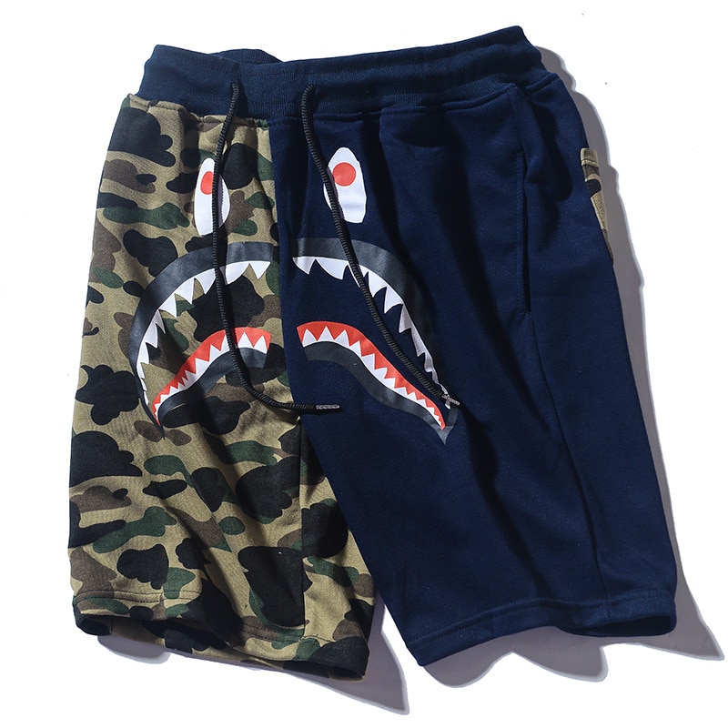 Sommar män hip hop kamouflage byxor fritidsbyxor sport trend shorts japansk stil shorts strandbyxor