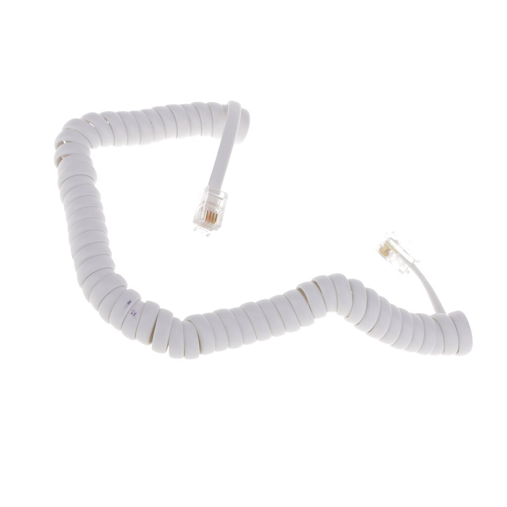 Handset Cord, Telephone Handset Coiled Cord Cable Telephone Spiral Cable 5.7ft White