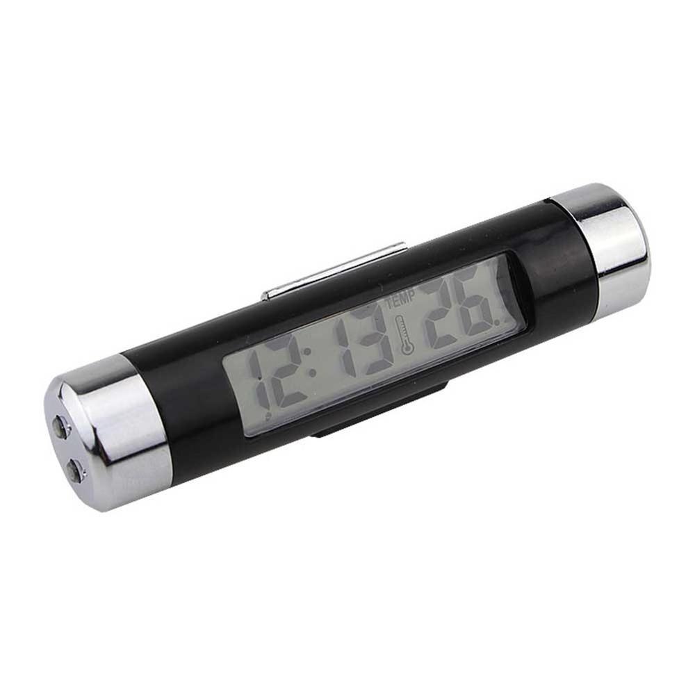 Auto Auto Thermometer Klok Kalender Lcd-scherm Clip-On Digitale Blauwe Achtergrondverlichting Automotive Accessoires