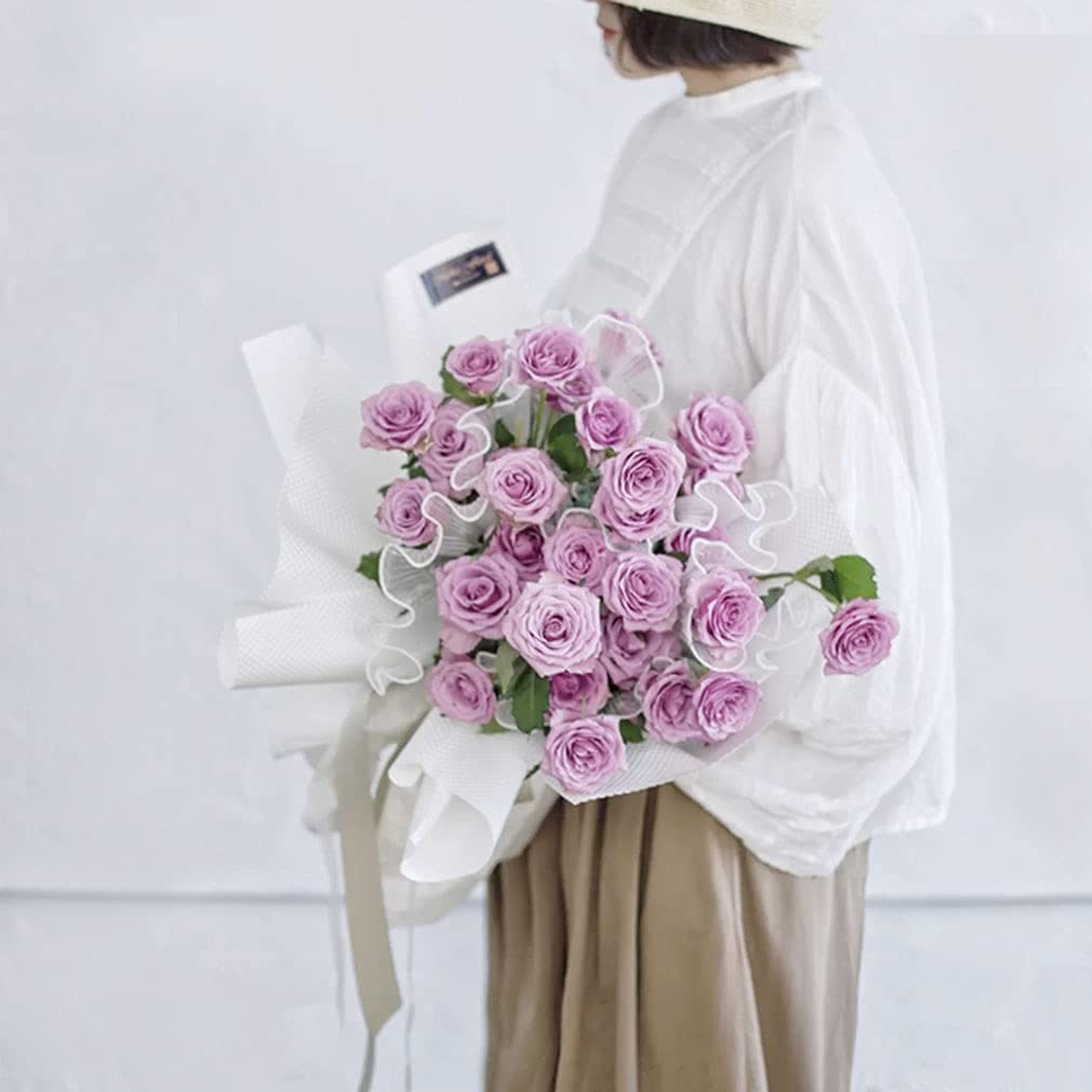 Pink Wedding Season Floral Packaging Kit: Pearl-Edged Wrapping Paper, Mesh, and Netting , Perfect for Valentine's Day, Weddings