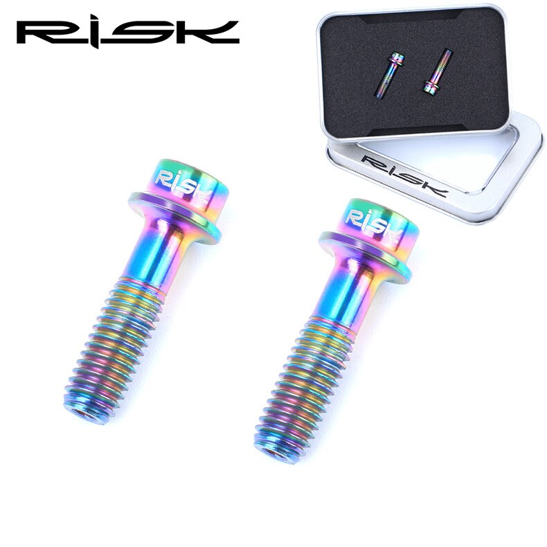 2 stücke M5x18mm Fahrrad Bremshebel Schrauben Titan Legierung Hohl Rabatt Bremse Befestigt Schraube Mountainbike Sitz Post Klemme bolzen: hohl Regenbogen