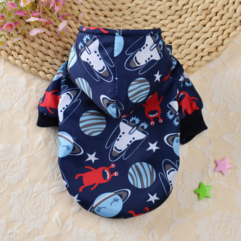 Veste polaire à capuche pour animaux de compagnie, manteaux imperméables et chauds pour chiens et chats, tenue d&#39;hiver à la pour petits chiens: blue / S