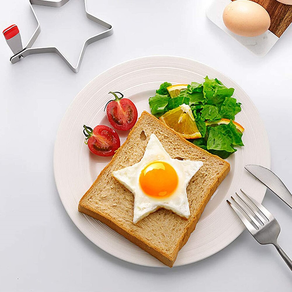 4 Estilo de acero inoxidable huevo frito molde de cocina creativa no-Stick huevo de formador de tortilla molde cocina Gadgets Herramientas de cocina