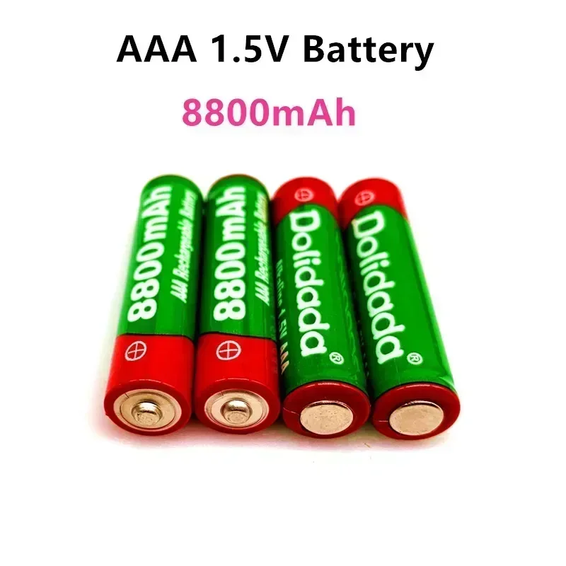 Batería recargable alcalina para luz led de juguete, pila recargable de V, AAA, 1,5 mah, 8800 V, + envío gratis,