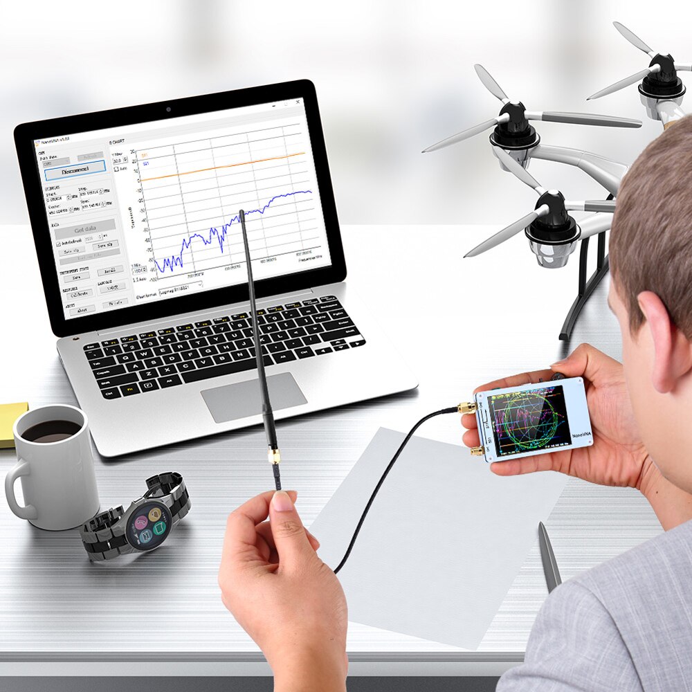 NanoVNA Vector Network Analyzer Antenna Analyzer Standing Wave 50KHz-900MHz Digital Touching Screen Shortwave MF HF VHF UHF