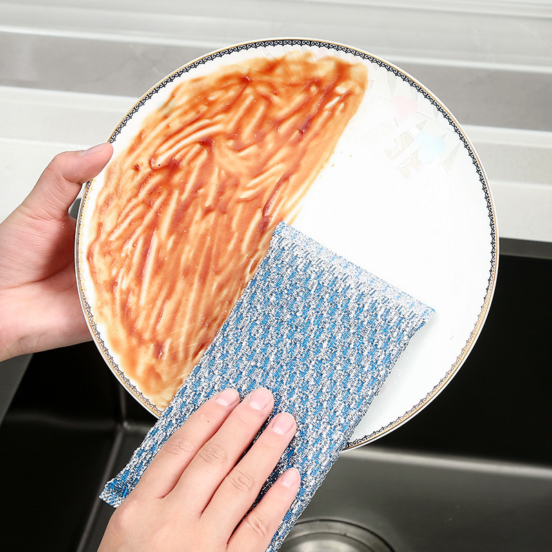 Esponja para lavar platos de doble cara, esponja para fregar sin arañazos, esponjas para lavar ollas, cocina casera, trapos de esponja para limpiar platos engrosados