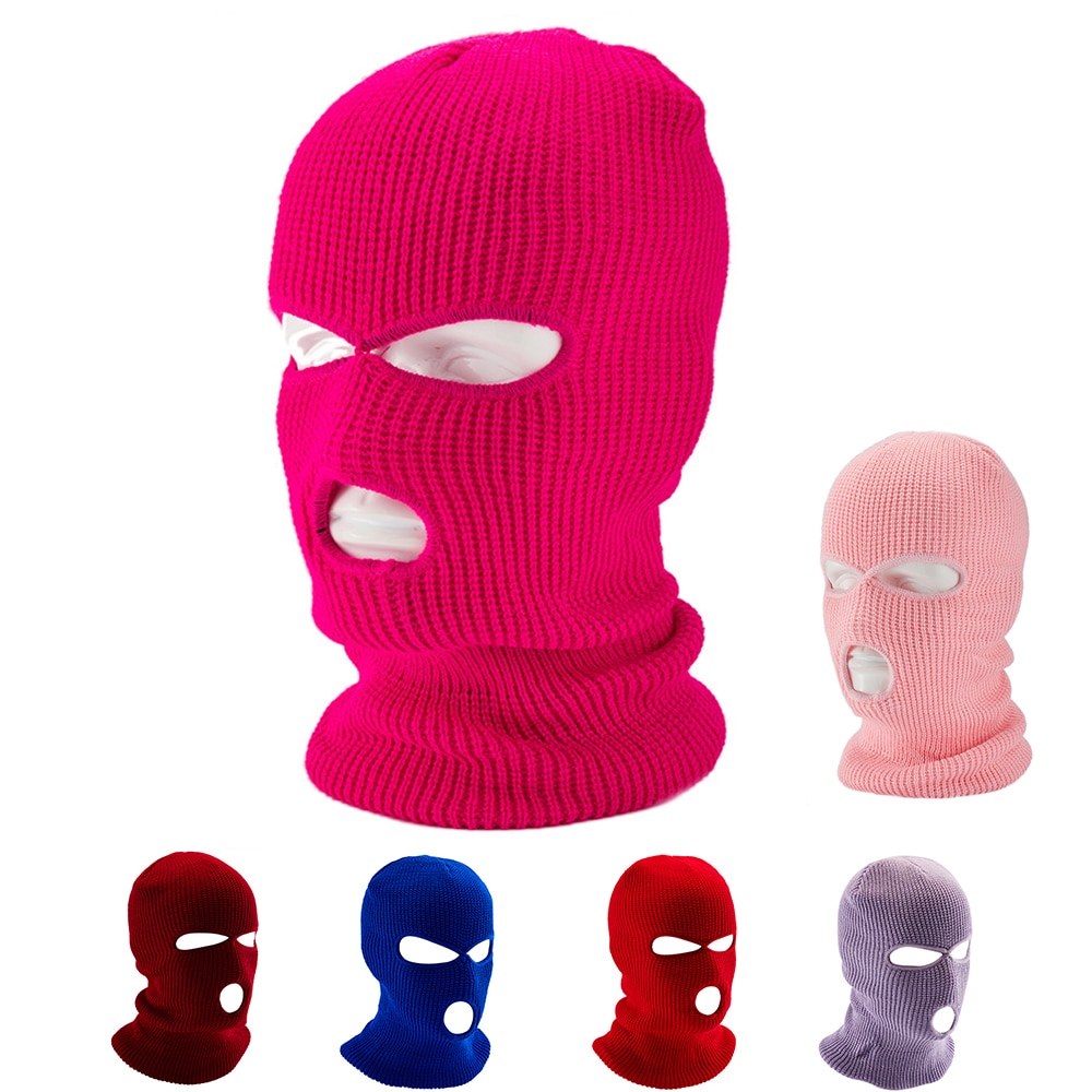 Winter Balaclava Warm Knit ski mask 3 hole Knitted Full Face Cover Ski Mask Full Face Mask for Outdoor Sports
