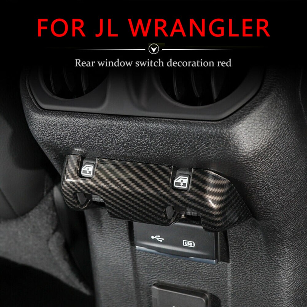 For Jeep Wrangler JL 18+ Decor Frame Carbon Fiber ABS 1pc Rear Lift Frame