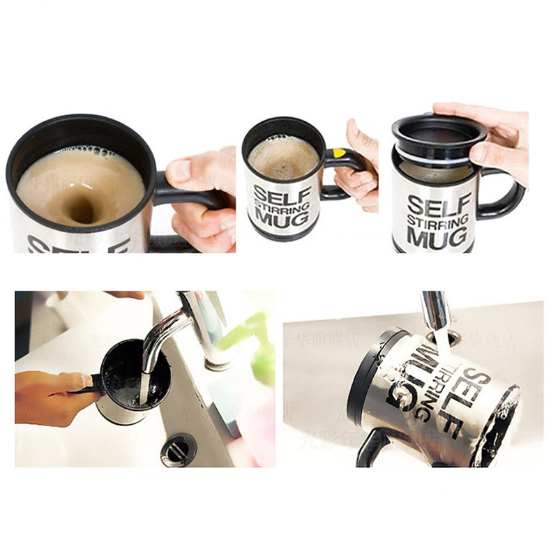Selbst Rühren Becher 400ml Automatische Elektrische Faul Tasse Kaffee Milch Mischen Becher Clever Edelstahl Saft Mischen Tasse Getränk
