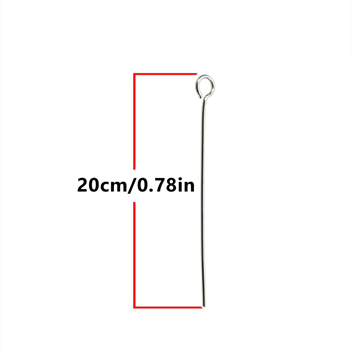 200 Uds 2,0 cm Mini alfileres de alambre de Metal rebordear pequeños alfileres de cabeza de ojo abierto agujas a granel para cuentas artesanales DIY