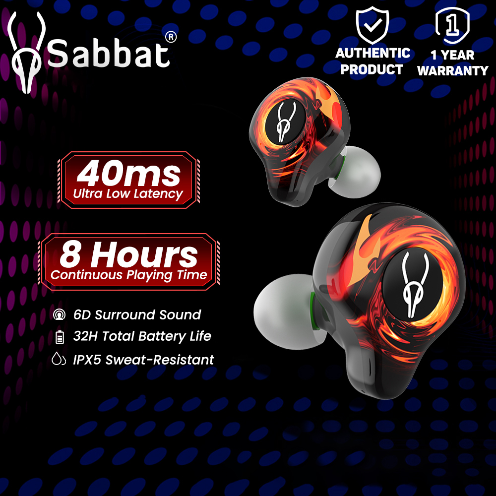 Sabbat-auriculares inalámbricos G12 Elite con micrófono, dispositivo de audio TWS, con Bluetooth, Subwoofer, baja latencia, para videojuegos y música