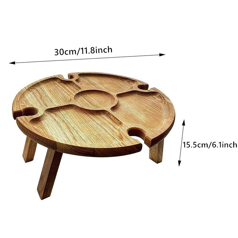 Detachable &amp; Portable Picnic Table Wooden Integrated Wine Fruit Plate Outdoor Camping Accessories For Food Tableware 2022