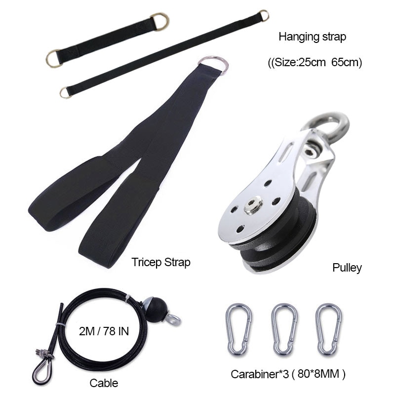 Fitness DIY Set Pulley Cable Arm Biceps Triceps Hand Strength Trainning Home Gym Workout Equipment