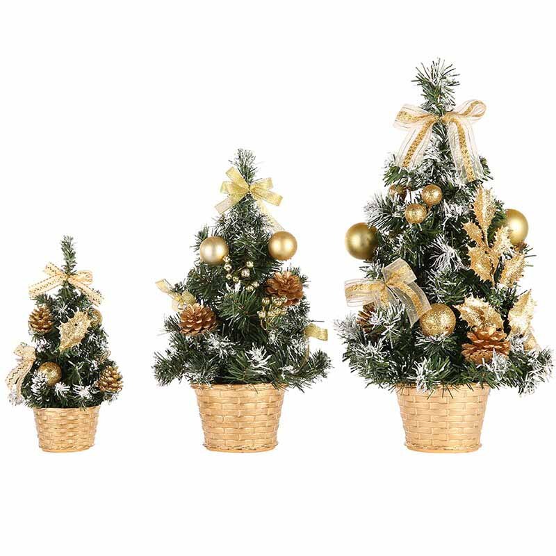 Christmas Party Ornament Mini Tree Decors Desk Table Festival Xmas Decoration