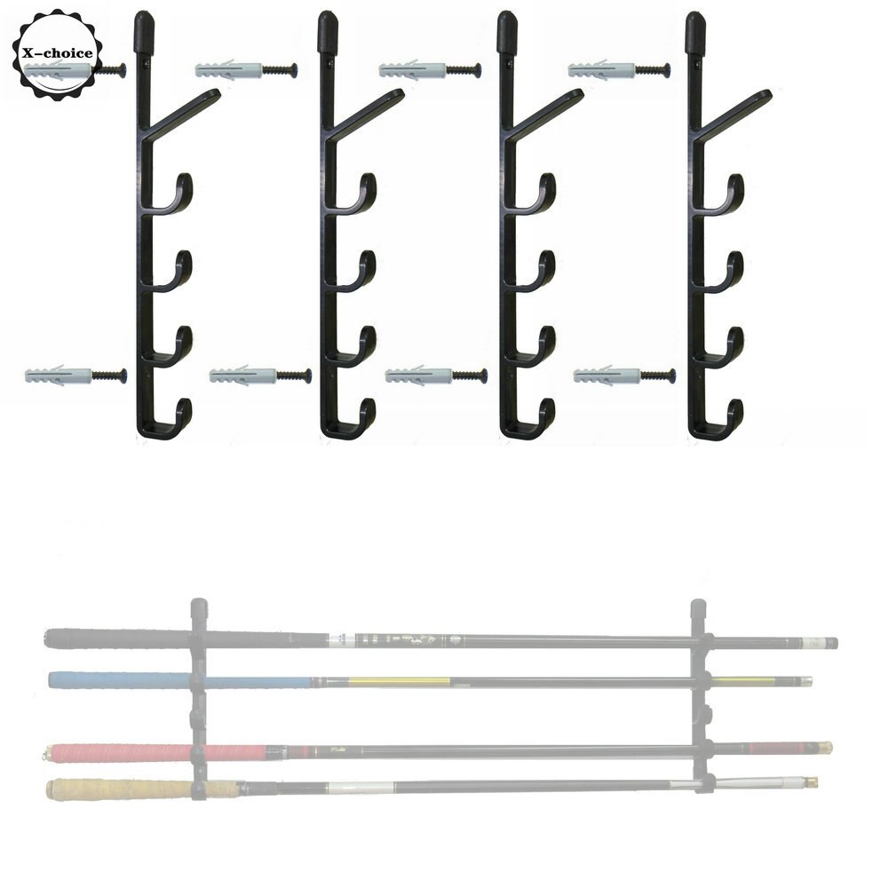 4 Stks/partij Hengel Houder/Rack-Wandmontage 10 Staven Pole Stand Plank Tackle Houder