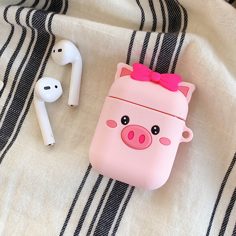 Cute Cartoon Pig Wireless Bluetooth Headset Case For Apple Airpods 1 Soft Silicone Earphone Cover For Airpods 2 Protective Cases