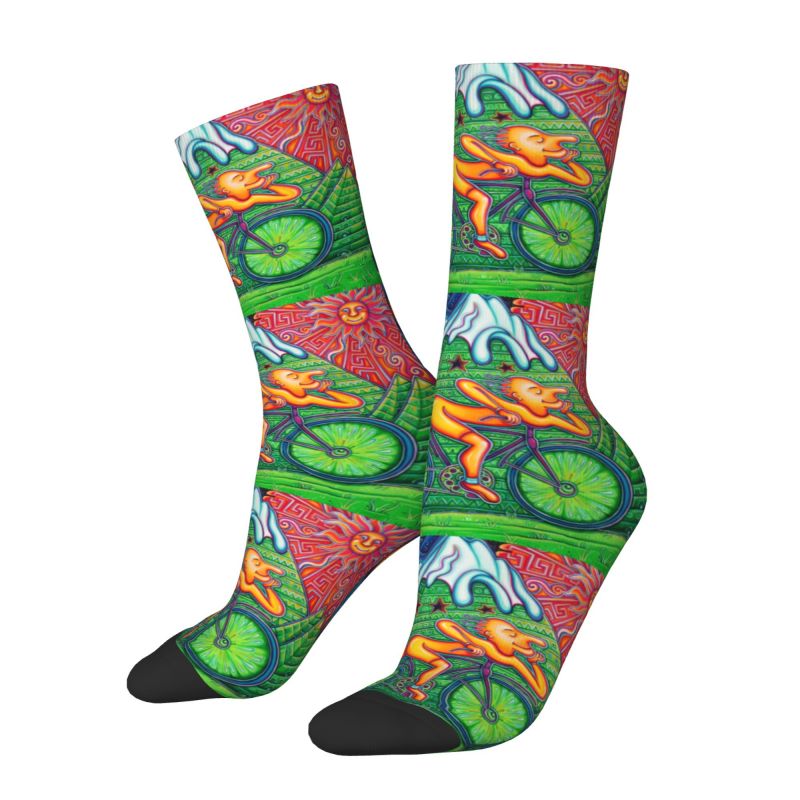 Cycling On The Mountain Bike Dress Socks Men's Women's Warm Cycling Bicycle Cyclist Biking Crew Socks: LIGHT BLUE