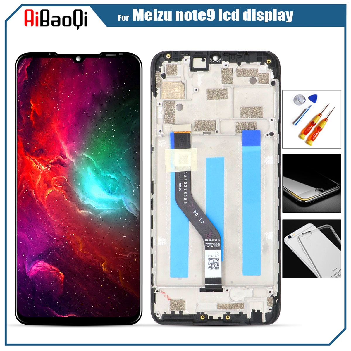 Original For Meizu note 9 Touch Screen Digitizer + for Meizu note 9 LCD Display 6.2" Cellphone Black Color IPS 2244*1080