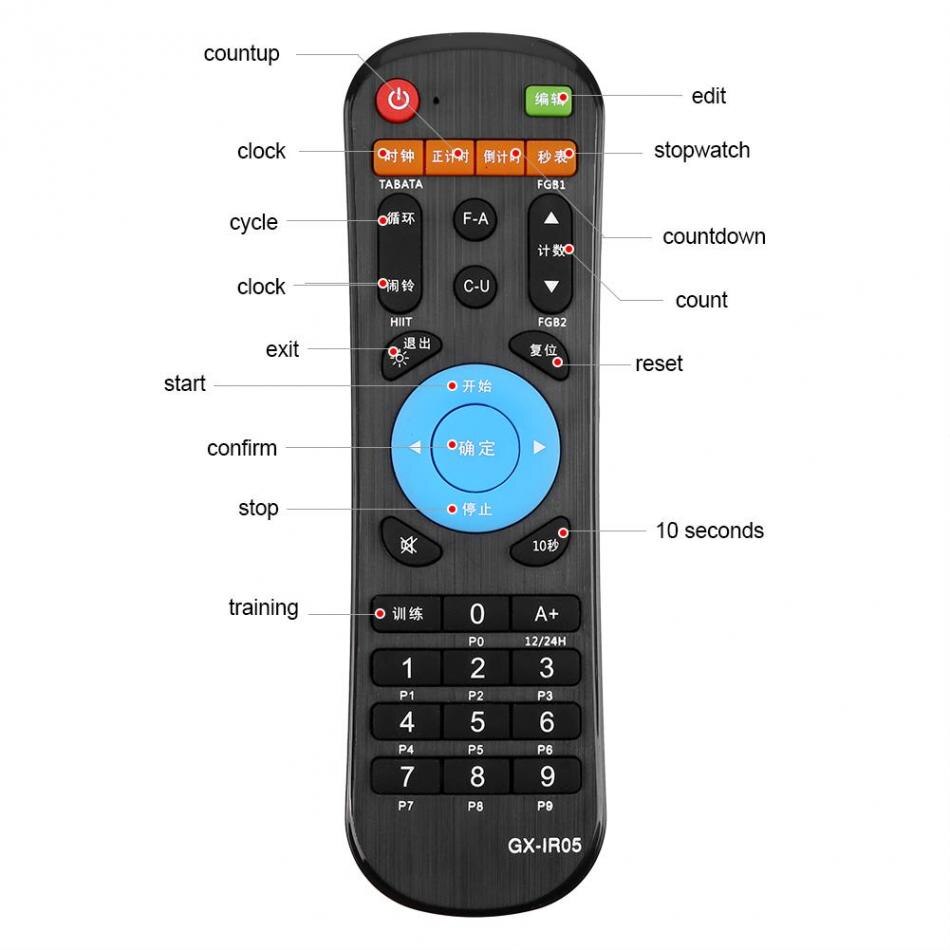 6 Digits led Display Electronic Clock Timer 12H / 24H LED Countdown Clock IR Remote Gym Fitness Training Count Up Countdown Time