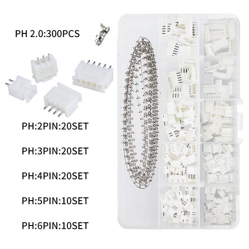 IWISS SN-01BM Mini terminals Crimping Plier kit 460pcs 2.0mm JST-PH Male/Female Connectors Kit 2/3/4/5/6 Pins Housing tool set: WHITE