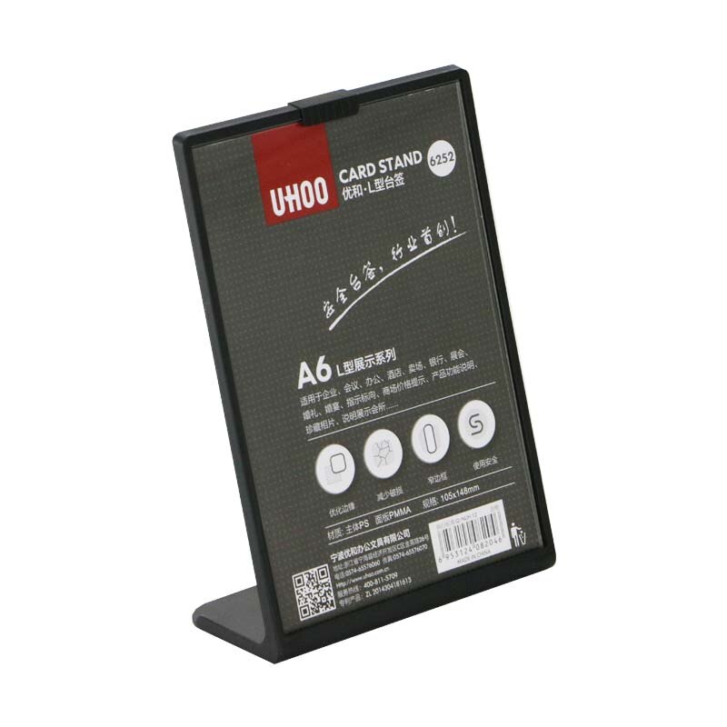 A6 Exhibition Photo Frame Price tag Name Card Display Stand Desk Sign Frame L Table top Advertising Poster Holder Display Rack