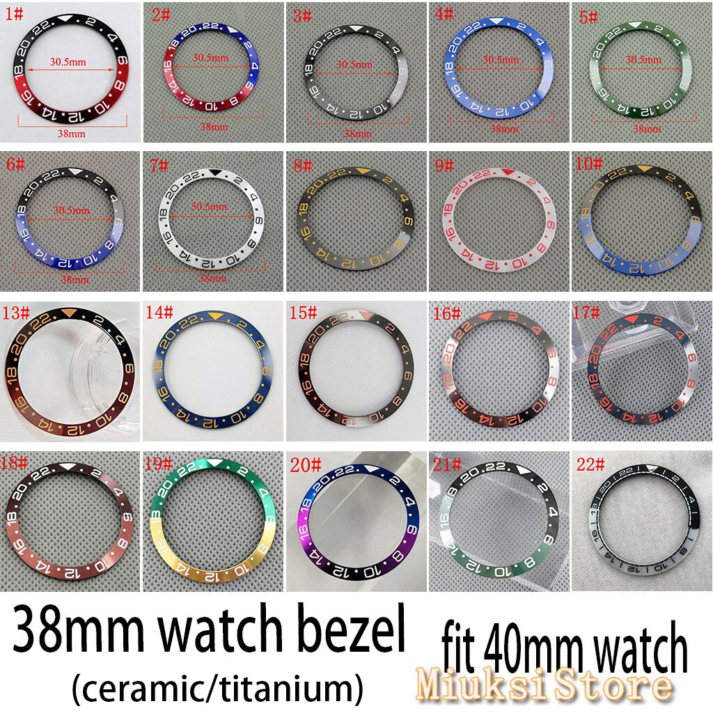 38mm gmt keramiikkakehys titaanikellojen kehykset sopivat automaattiseen mekaaniseen kelloon 40mm miesten kellon kehystä