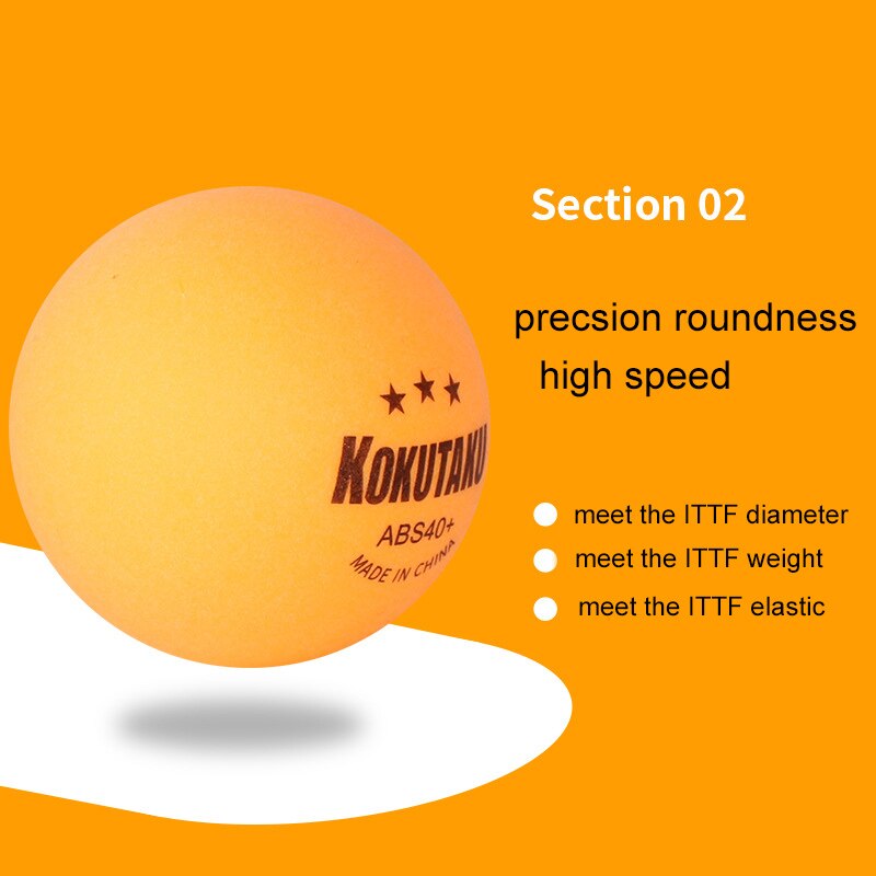 50/100pcs 3-Star Ping Pong Ball 40+ ABS 2.8g Table Tennis Balls White Orange Amateur Advanced Training Competition