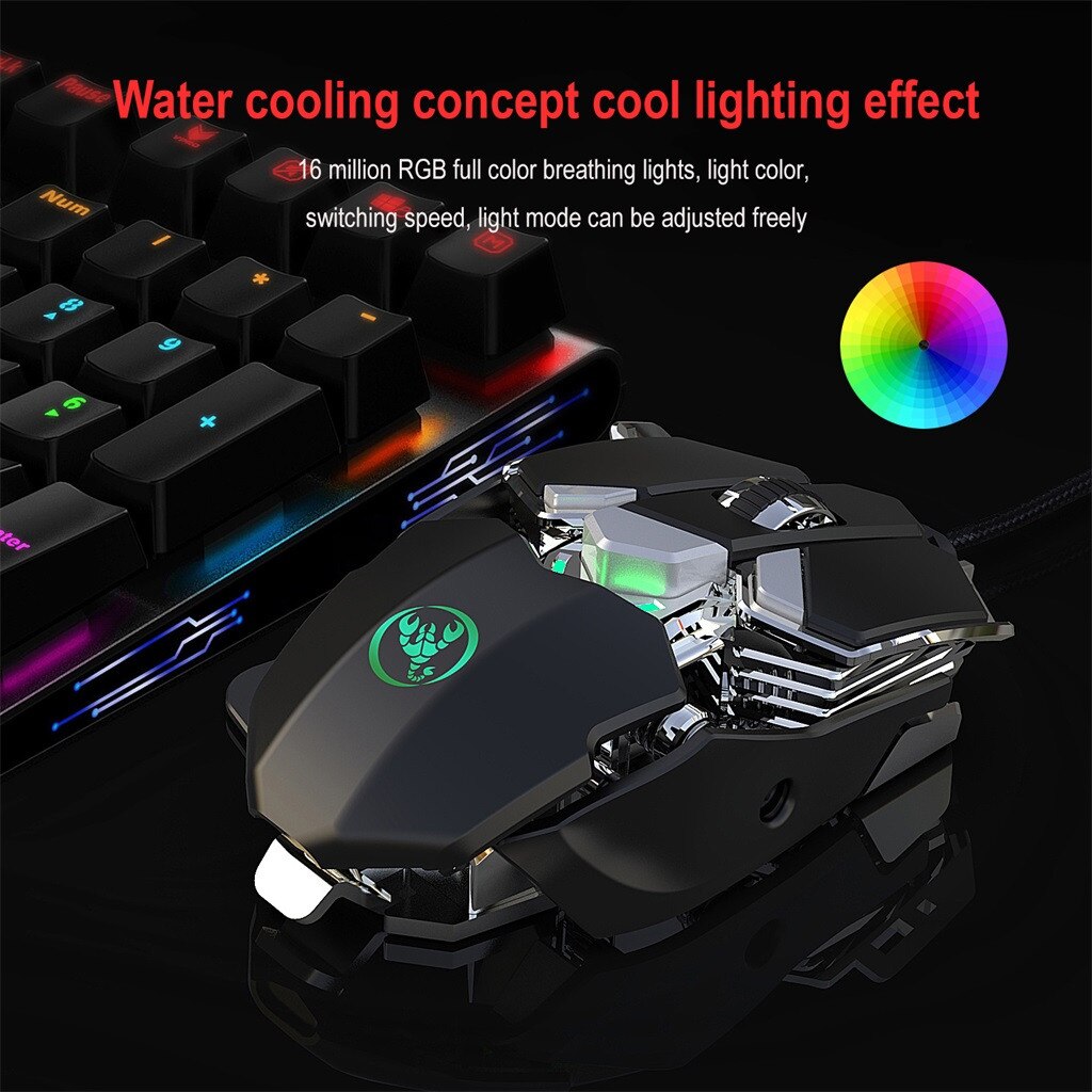 Wired Keyboard And Mouse One Handed Mouse And Keyboard Set Cool LED variable light effect Lights Mini Keyboard And Mouse Set