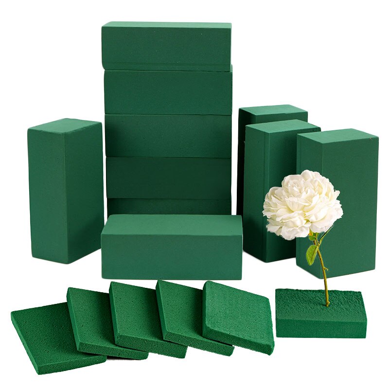 10 Stuks Bloemen Schuim Blok Diy Bloem Verpakking Groen Piepschuim Bricks Modder Kunstmatige Bloem Houder Bruiloft Tuin Home Decoratie