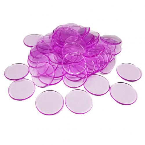 100 stk 19mm børn bingo chips gennemsigtige farver tælle matematik spil tællere markører plast børn undervisning tilbehør giftfri: Lyserød