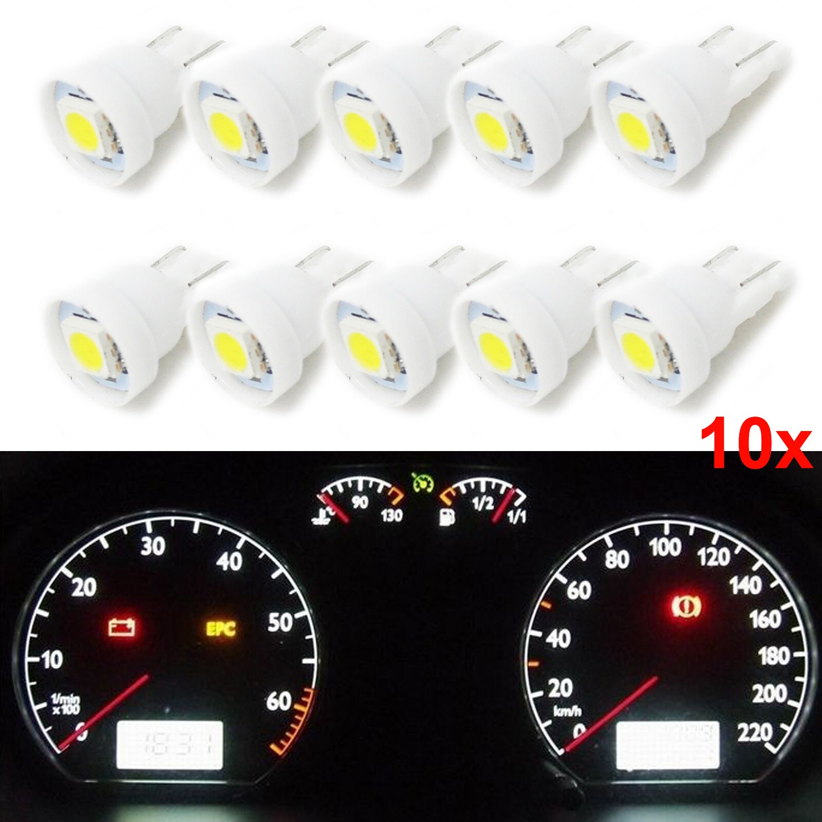 20x T5 74 37 LED Instrument Panel Dashboard Gauge Light Bulb - Foto 2