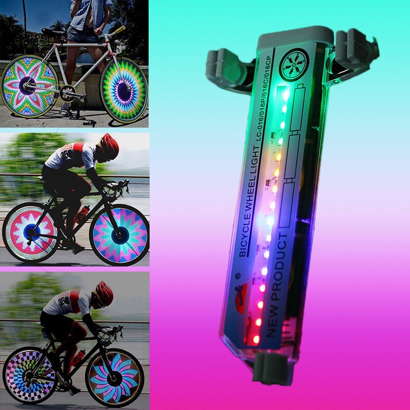 Luces para rueda de bicicleta, luz reflectante con 16 Flash, Lámpara decorativa resistente al agua