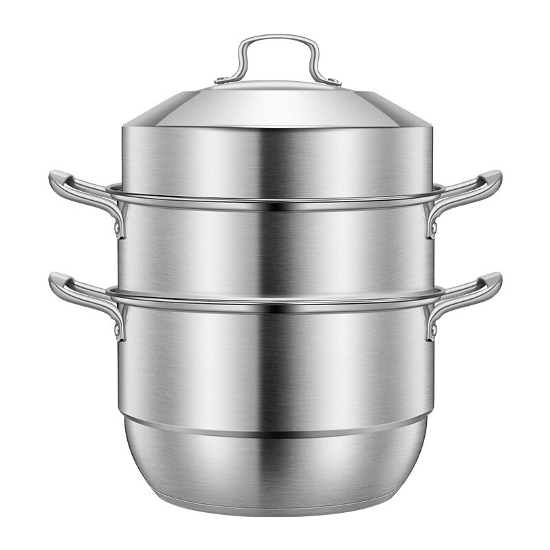 304 Steamer Stainless Steel cooker 3/2 layer rice roll pots Thickened Double Boilers Bottom steam Pot for coooking