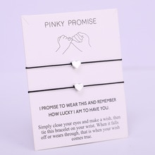 (EEN SET) Hart Pinky Promise Verstelbare Armbanden Beste Vrienden Lover Vrouwen Meisje Paar Mode-sieraden